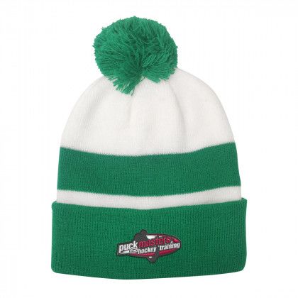 Promotional Campus Pom Beanie - Green with White