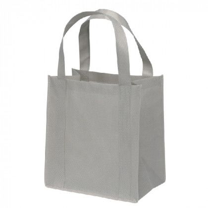 Small Reusable Tote Bag-Wide Gusset-Full Color Imprint - Gray