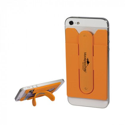 Custom Quik-Snap Mobile Device Pocket/Stand -Orange