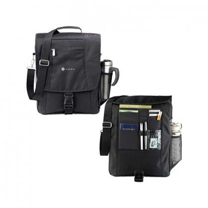 Verona Vertical Compu-Brief Promotional Custom Imprinted With Logo - Black Verona Vertical Compu-Brief Promotional Custom Imprinted With Logo - Black