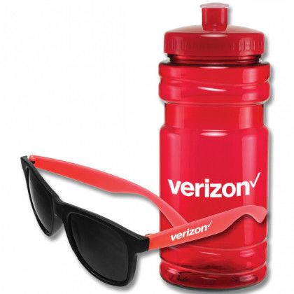 Promotional Surf'n Sun Custom Sports Bottle Gift Sets - Red