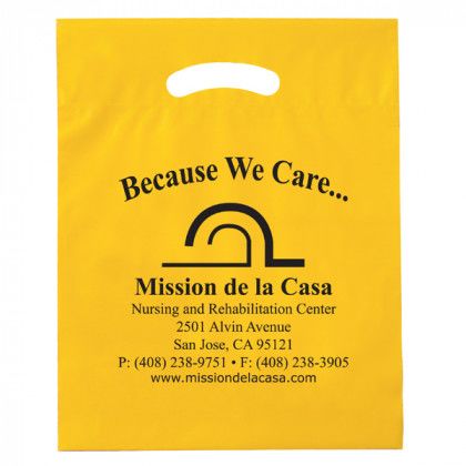 15"x19" Die Cut Bag with Gusset- yellow