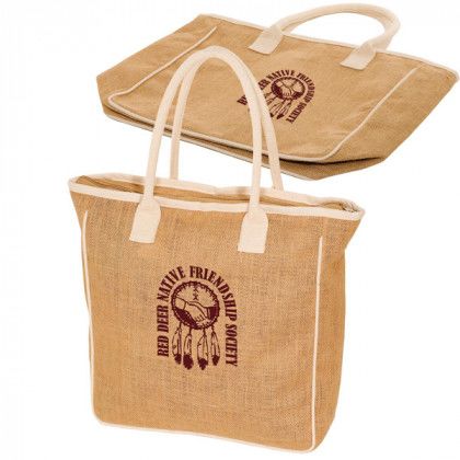 Seville Jute/Canvas Tote - Natural