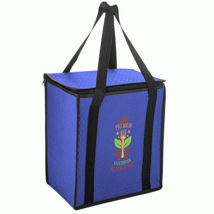 Royal Blue Personalized 12 Can Thermal Totes | Twelve Pack Size Custom Insulated Bags | Wholesale Cheap Insulated Tote Bags 