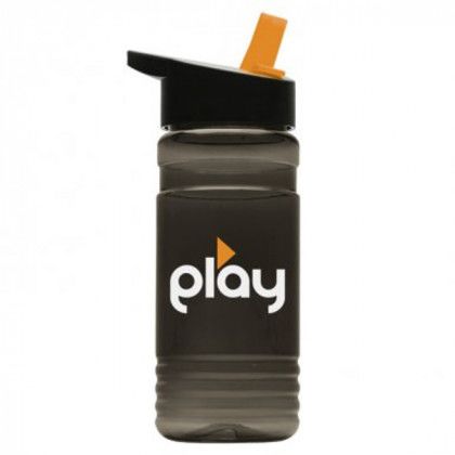 Custom Tritan 20 oz Sports Bottle Flip Straw Lid - Smoke bottle/Black and orange lid