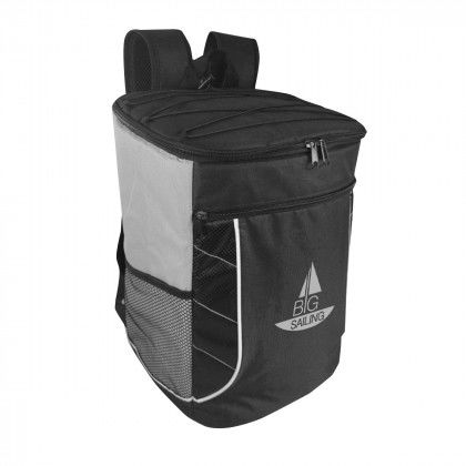 Logo Imprinted Take a Hike Cooler Backpack - Gray with black