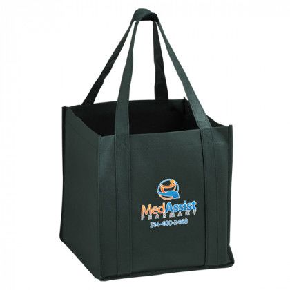 The Cube Carry-Out Tote Bag with Imprint hunter green