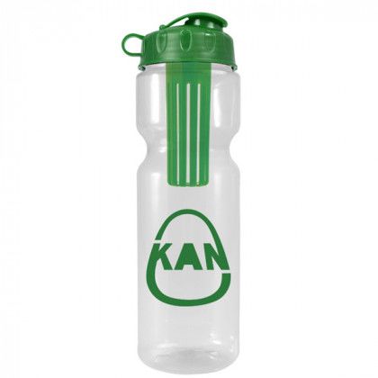Clear/Green Infuser Bottle with Flip Lid | Custom Logo Infuser Bottles