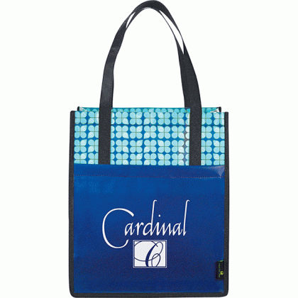 Best Promotional Laminated Grocery Bags - Large Non-Woven Grocery Tote - Royal