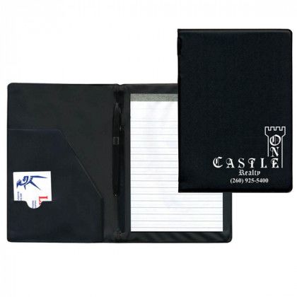 Small Custom Desk Pad Folder | Promotional Padfolios - Black