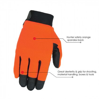 Logo Hi-Viz Super Grip Mechanics Gloves - back view