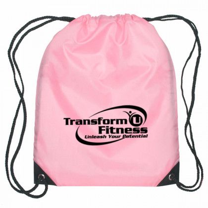 Custom Drawstring Gym Bags | Drawstring Sports Pack with Reinforced Corners | Cheap Promotional Backpacks - Pink