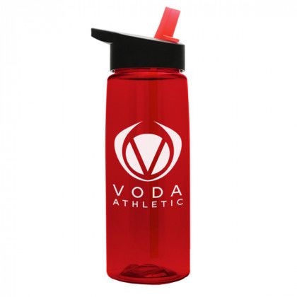 Tritan Flair Bottle with Flip Straw - Transparent Red Bottle