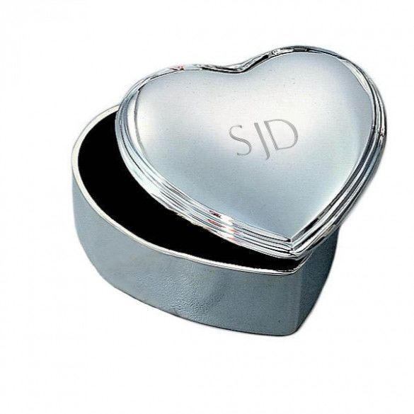 Heart Shaped Monogrammed Jewelry Box