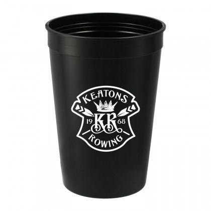 Logo Imprinted Solid 16 oz Stadium Cup - Black