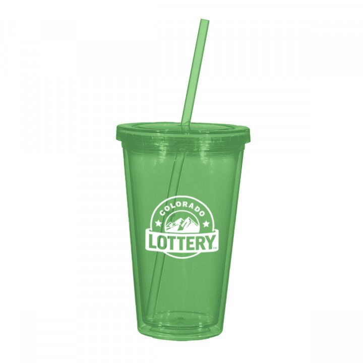 Design Your Own 16 oz Double Wall Acrylic Tumbler with Lid & Straw - Full  Print