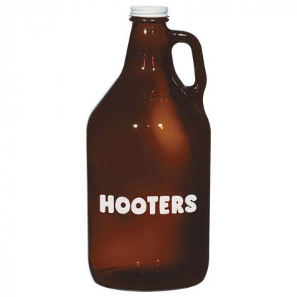 Bulk Beer Growlers with Logo Imprints | 64 oz Amber Malt Glass Growler | Promotional 64 oz Glass Beer Growlers