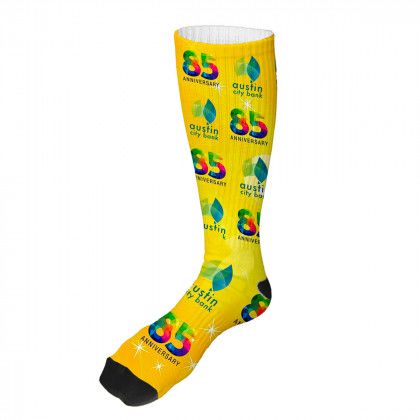 Dye Sublimated Crew Athletic Socks with Logo