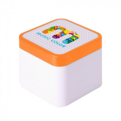 Encore Wireless Speaker with Custom Logo White with Orange