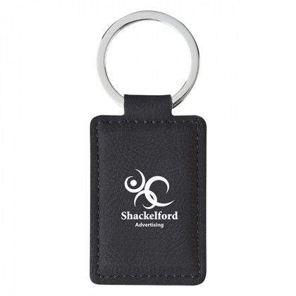 Black Custom Leatherette Key Tag