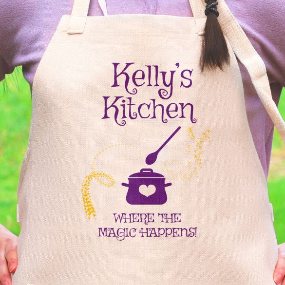 Cooking Magic Customized Kitchen Apron | Personalized Apron for Her | Customized Gift for Her | Baking Gift for Her