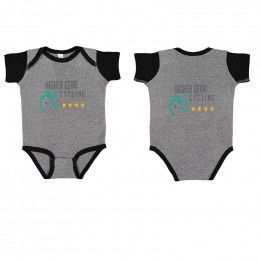 Custom Rabbit Skins Infant Baby Rib Bodysuit - Granite heather/black