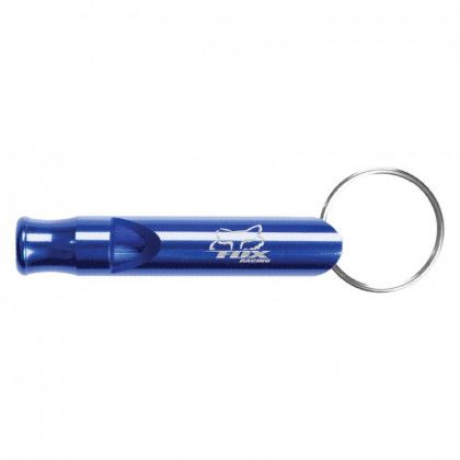 Blue Aluminum Whistle Key Chain - Engraved