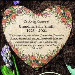 A Thousand Winds Memorial Sonnet Heart Shaped Garden Stone | Memorial Stone For Garden