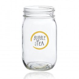 Promotional Products - Branded Merchandise - Dallas TX: 16 OZ Glass Mason  Jar Drinking Cup With Bamboo Lid and Straw