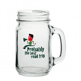 Custom Clear 16 oz Mason Jars with Handles