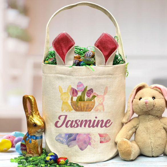 Personalized Pastel Easter Basket | Pretty Easter Basket for Girls