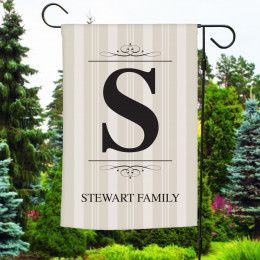 Monogrammed Initial Family Name Personalized Garden Flag | Customized Garden Flag for Housewarming | Perfect Personalized Flag