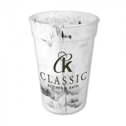 Customized 17 oz. Marble Stadium Cup White