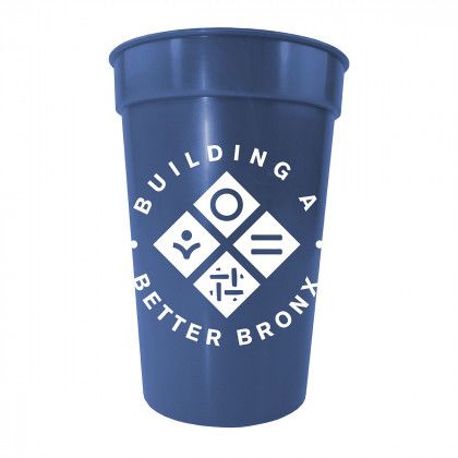 Earth Tone Stadium Cup 17 oz. with Logo Slate Blue