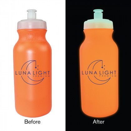 Logo 20 oz Nite Glow Bike Bottle Push-Pull Cap - Neon Orange