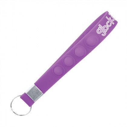 Imprinted Stress Pop Key Chain - Purple