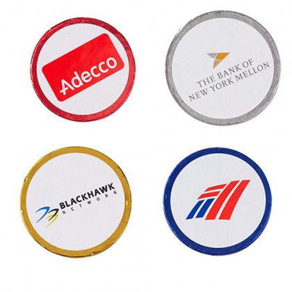 Round Coin w/ Label Promotional Custom Imprinted With Logo