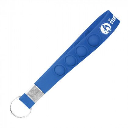 Imprinted Stress Pop Key Chain  - Blue