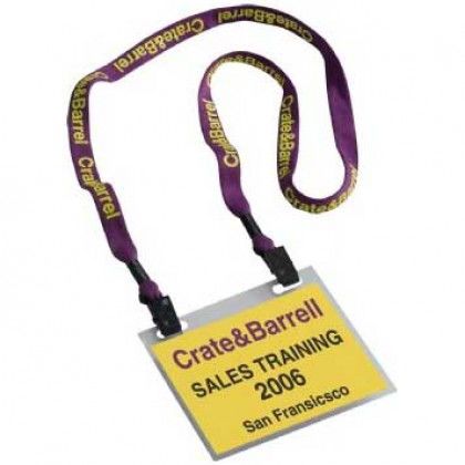 1/2 in. Knitted Cotton 2 Bulldog Clip Badge Lanyard Promotional Custom Imprinted With Logo