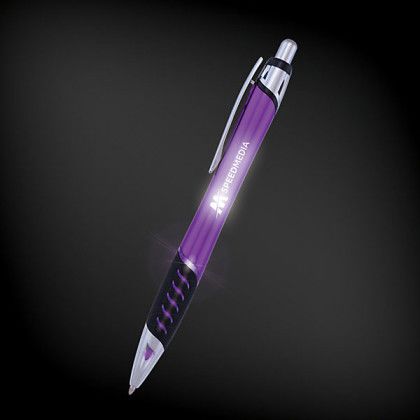 Imprinted Luminate Techno Click Pen - Purple