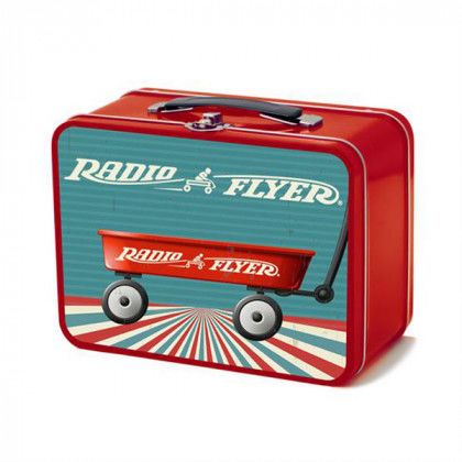 Red Retro Lunch Box | Custom Logo Imprinted Retro Metal Lunch Boxes | Personalized Old Fashioned Lunch Boxes