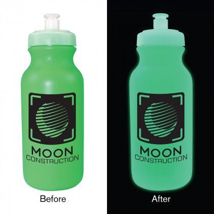 Logo 20 oz Nite Glow Bike Bottle Push-Pull Cap - Neon green