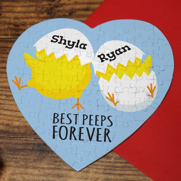 Best Peeps Forever Personalized Heart Puzzle