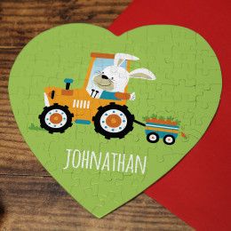 Bunny Farm Tractor Personalized Easter Puzzle