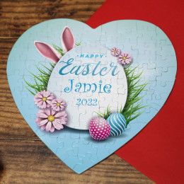 Happy Easter Personalized Heart Puzzle