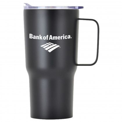 Contoured Stainless Steel Travel Mug with Imprint Black