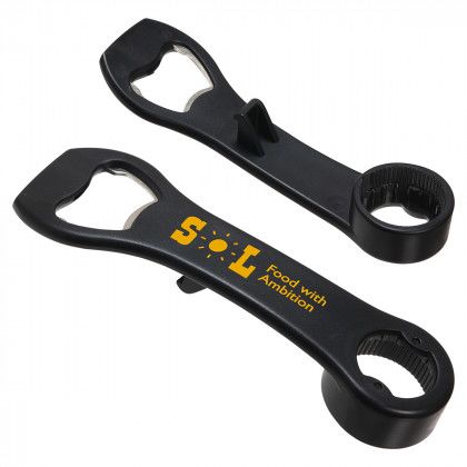 Custom Logo Imprinted Sure Grip Opener - Black