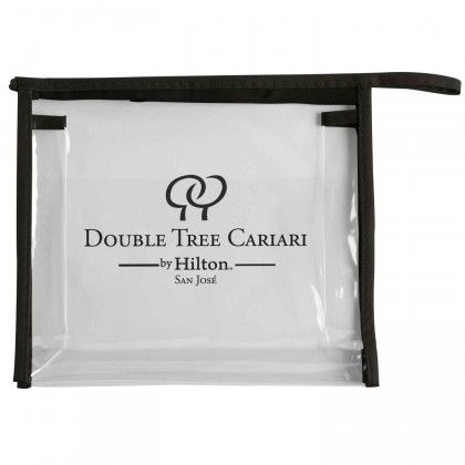 Quart Size Travel Carrier | Wholesale Clear Makeup Bags - Black