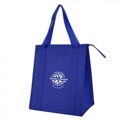 Promotional Dimples Non-Woven Cooler Tote Bag Royal Blue