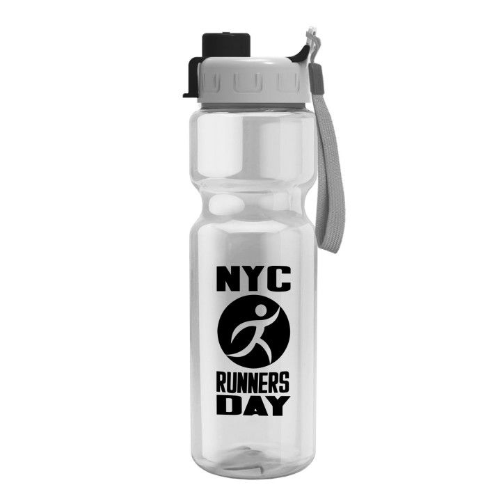 Custom 28 oz Transparent Bottle Quick Snap Lid | Logo Sport Bottles